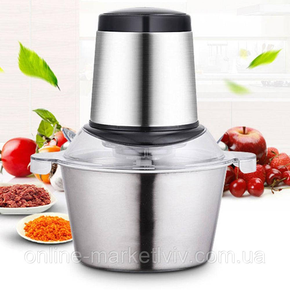 Електричний блендер подрібнювач Cooking machine, 800 Вт / Металевий міні комбайн з чашею