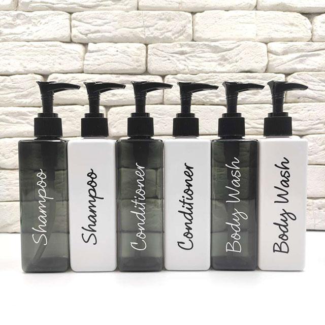 Набор дозаторов для ванной 250 мл "Самсон" белый + черный пластик (6 шт ...