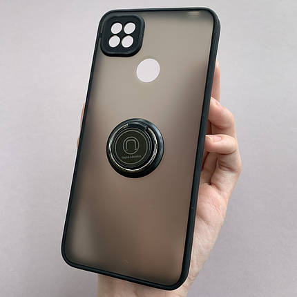 Чохол для Xiaomi Redmi 9C чохол Totu з кільцем з підставкою на телефон сяомі редмі 9с чорний m8n, фото 1