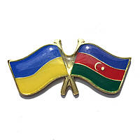 Значок в виде флага Украина Азербайджан