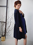 Халат плюшевий для вагітних і годувальниць Pregnant Style 52 Синій, фото 3