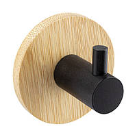Вешалка настенная на 1 крючок черная бамбук, арт. AWD02091763