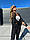 Жіночий стильний костюм/комплект із трикотажу Джерсі (Розміри S(42-44), M(46-48), L(50-52)), Чорний, фото 5