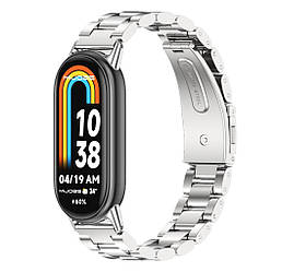 Металевий ремінець Mijobs для фітнес браслета Xiaomi Mi Smart Band 8 - Silver