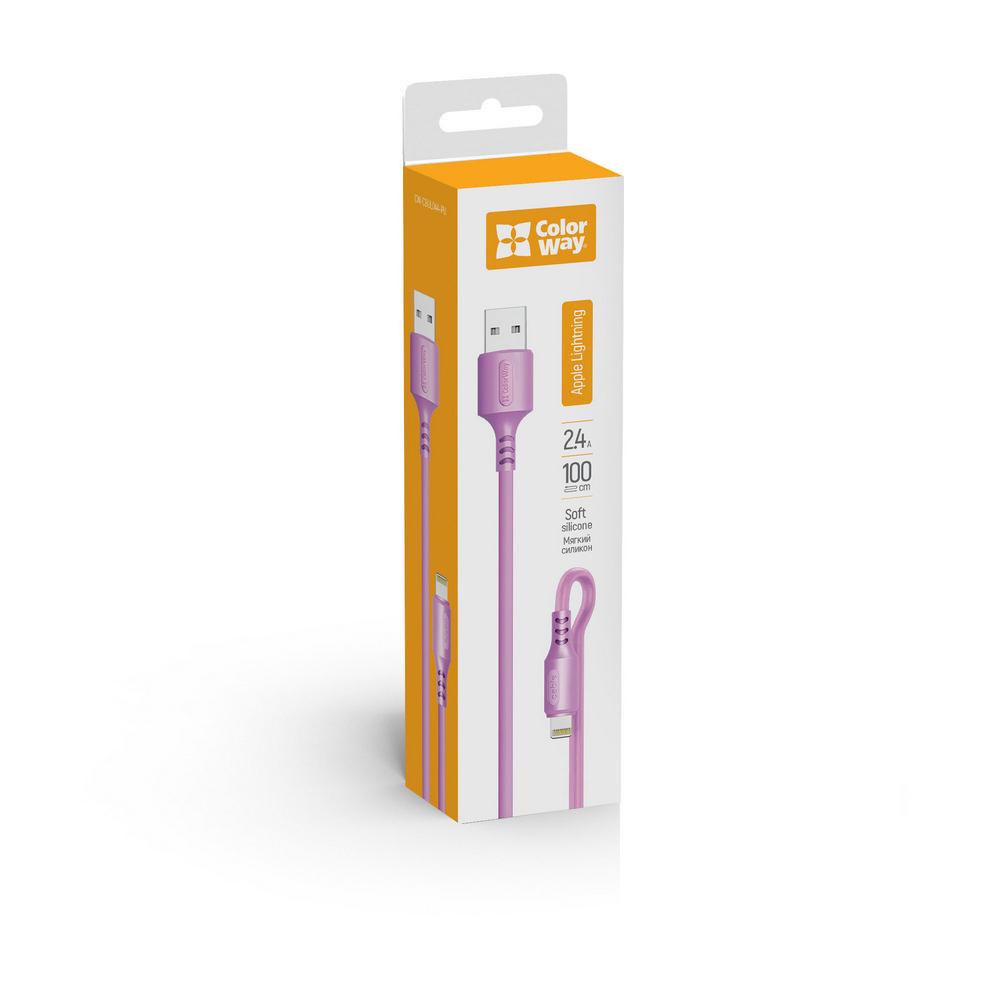 Кабель USB > lihgtning Colorway NoCW-CBULO44-PU 2.4A 1 м violet