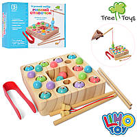 Деревянная игрушка Рыбалка TREE TOYS MD 2214 2 удочки, пинцет