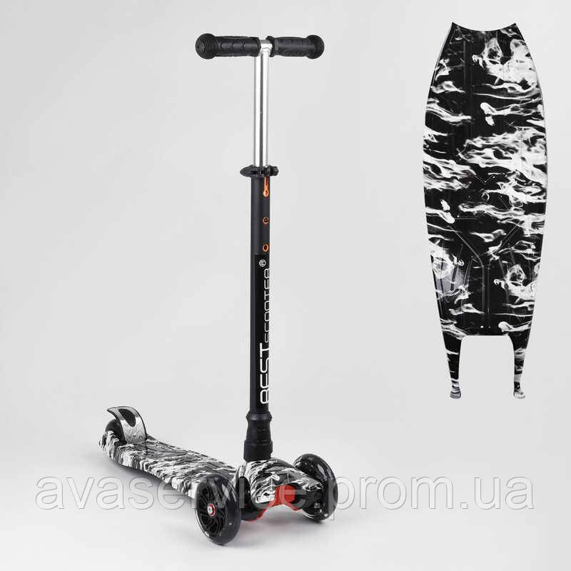 Дитячий триколісний самокат 779-1512 MAXI "Best Scooter", колеса PU, СВЕТ, трубка керма алюмінієва