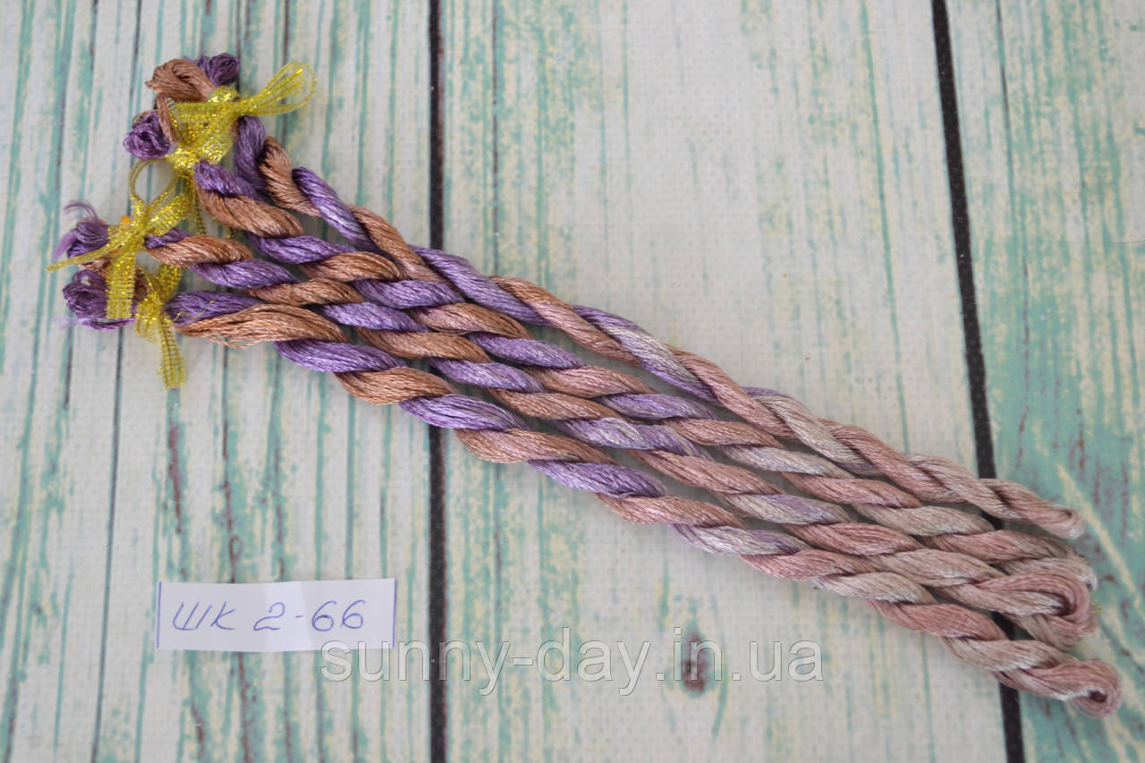 Муліне ручного фарбування, основа - натуральний корейський шовк 2-66, фото 1