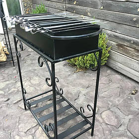 Мангал із дровницею для дому, дачі та активного відпочинку на природі на 9 шампурів (4 мм)