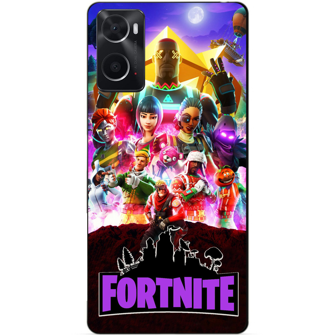 Силіконовий бампер чохол для Oppo A76/A96 з малюнком Fortnite
