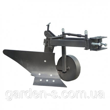 Плуг для мотоблока Zirka-61 (опорне колесо, коротка рама), (ПЛ9) (захоплення 20 см), фото 1