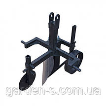 Плуг однокорпусний для мінітрактора (опорне колесо, причіпне 3 точки, дисковий ніж), (ПЛ12) (захват 25 см), фото 3