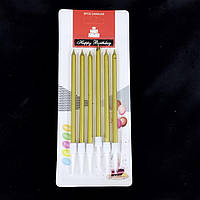 Свічки для торта "Золото перламутр" 6 шт