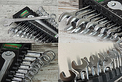 Набір автомобільного інструменту. Набір ріжково накидних 6-24 мм 14 штук (Планшетка)