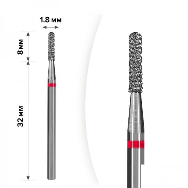 Твердосплавна фреза для зняття гель-лаку mART M-99 Конус Red 1.8*8, фото 1