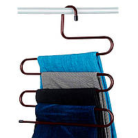 Змейка вешалка для полотенец в ванную, 35x33см Коричневый тремпель для брюк и штанов, плечики для одежды (ST)