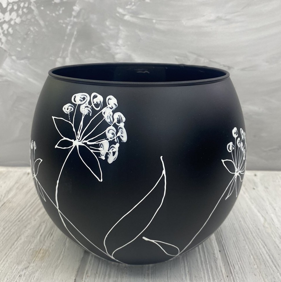 Ваза-куля чорна "Майя" (h=16) 3,5л., фото 1