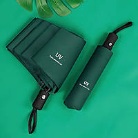 Зонт мужской и женский автомат "Super prevent sun 2в1" 95 см, зелено-черный зонтик от дождя и УФ-лучей (ST)