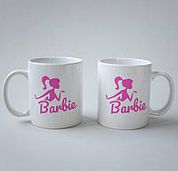 Прикольна подарункова чашка з принтом "Barbie" 330 мл, оригінальна з друком, керамічний сувенірний кухоль