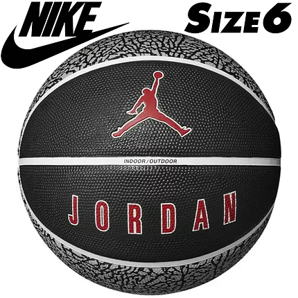 М'яч баскетбольний Nike Jordan Playground 2.0 8P Deflated Wolf Grey/Black/White/Varsity Red, розмір №6, фото 1