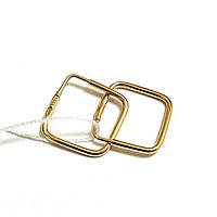 Золоті жіночі сережки ромбики квадрати 585 проба