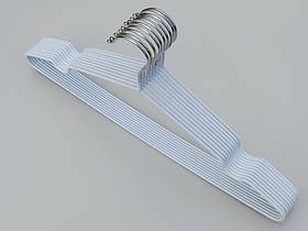 Плічка вішалки металевий в силіконовому покритті білого кольору, довжина 40,5 см, в упаковці 10 штук