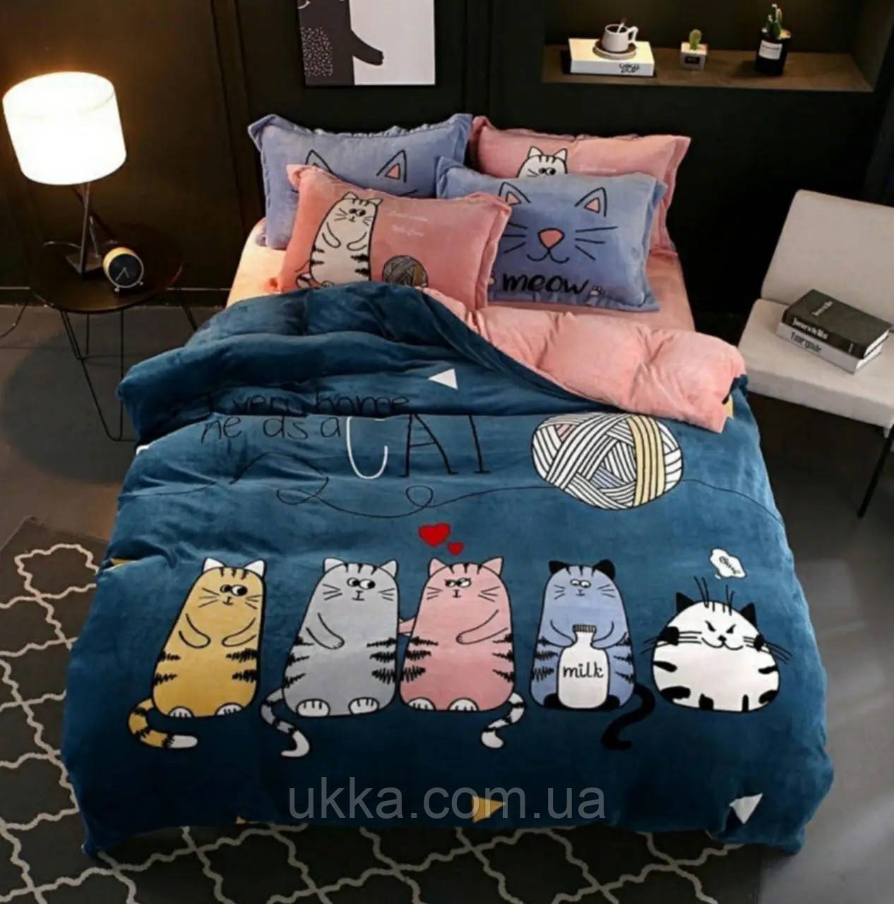 Дитяча постільна білизна полуторна 44 коти, фото 1