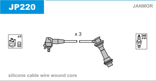 Дроти запалювання JanMor JP220 для LEXUS GS 3,0 двиг. 2JZ-GE, IS 3,0 SPORTCROSS двиг. 2JZ-GE, фото 1