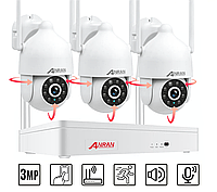 Комплект видеонаблюдения Wi-Fi на 3 поворотные камеры Anran 3MP ARCCTV