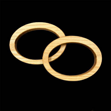 Дерев'яні ручки для сумки круглі 12 на 9 см матеріал дуб (пара) колір світле дерево