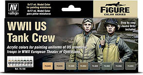 Набір фарб для фігур WWII US Tank Crew. VALLEJO 70186