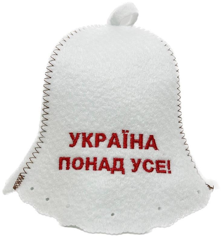 Шапка для сауни та бані з поліестеру Україна понад усе