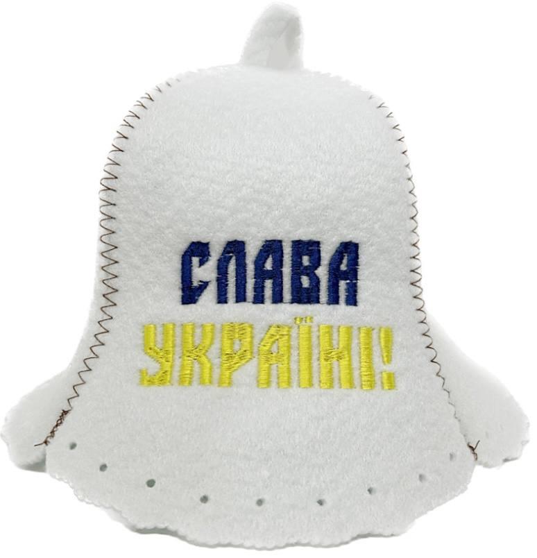 Шапка для сауни та бані з поліестеру Слава Україні
