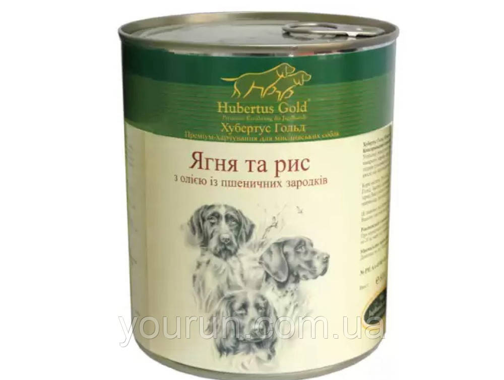 Hubertus Gold (Хубертус Голд) — Консервований корм для мисливських собак (Ягня/рис), фото 1
