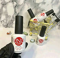 UNO Топ для гель-лаку 15 мл, без липкої кулі Lux Rubber Base Gel базове каучукове покриття.