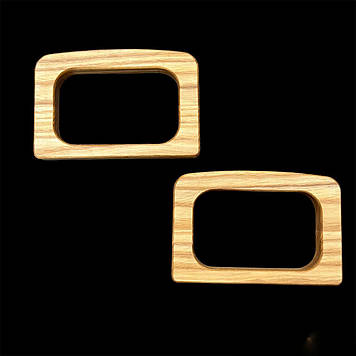 Дерев'яні ручки для сумки прямокутні 12 на 8 см матеріал дуб (пара) колір світле дерево