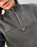 Темно-сірий теплий жіночий спортивний костюм із флісу, фото 5