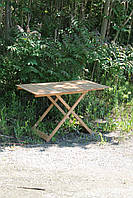 Розкладний дерев'яний столик зі стільцями 6 шт. для пікніка (72х120) Комплект садових складаних меблів