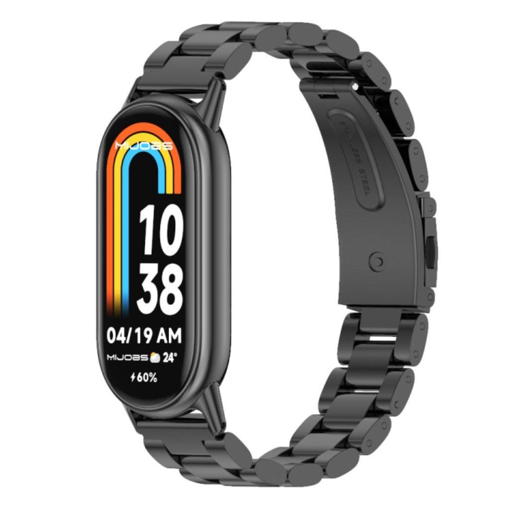 Металевий ремінець Mijobs для фітнес браслета Xiaomi Mi Smart Band 8 - Black, фото 1