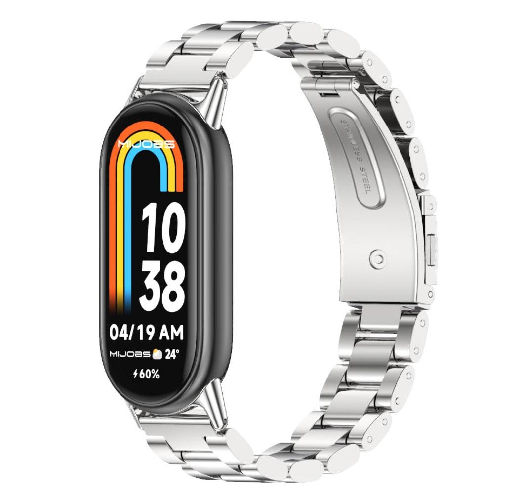 Металевий ремінець Mijobs для фітнес браслета Xiaomi Mi Smart Band 8 - Silver, фото 1