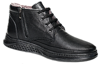 Зимние мужские ортопедические ботинки из натуральной кожи Турция Форест Орто 4Rest Orto черный размер 40-46
