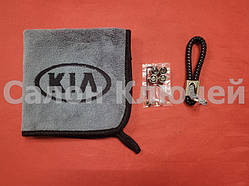 Подарунковий набір для Kia No1 (заглушки, брелок, мікрофібра, ковпачки)
