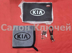Подарунковий набір для Kia No2 (заглушки, брелок, мікрофібра, силіконовий килимок, ковпачки)