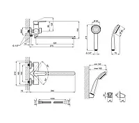Змішувач для ванни Lidz (CRM) 14 34 005-1 цинк, хром, з душового гарнітуром