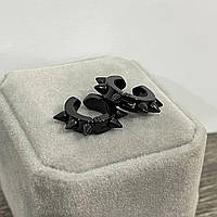 Подарунок хлопцю дівчині - кліпси з шипами сережки-обманки без проколу із чорненої медичної сталі в коробочці