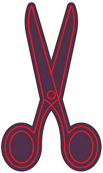 Неонова вивіска для салону краси Ножиці 700х415 мм