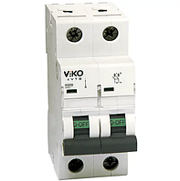Автоматический выключатель VIKO 2P 32A тип С 4,5kA автомат двухполюсный ВА63