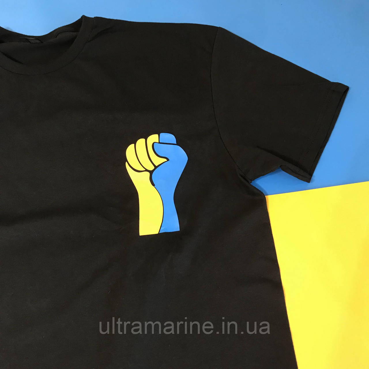 Футболка ЛЮКС з патріотичним принтом "Кулак патріотичний" 100% бавовна
