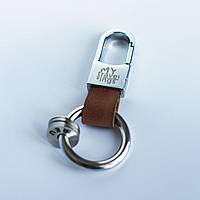 Брелок на ключи Dobroznak MyTravelRings BROWN с кольцами для гравировки коричневого цвета