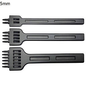 Кроковий пробійник для шкіри крок 5мм (набір 2,4,6 зубів)